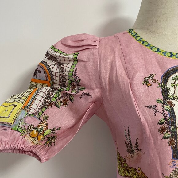 Alemais Monte Midi Dress Pink Print - Picture 10 of 12